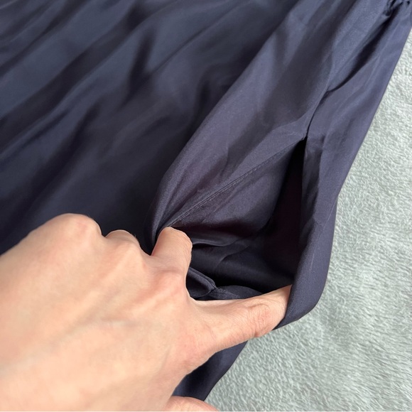 Johnny Was Pete & Greta Silky Lagenlook Billowy Ruffle Hem Dress Navy Blue Sz M - Picture 7 of 11